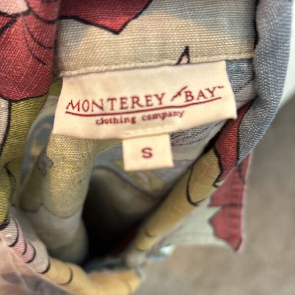 Monterey bay 100% hemp abstract floral bloomcore long sleeve button up small - Picture 6 of 6